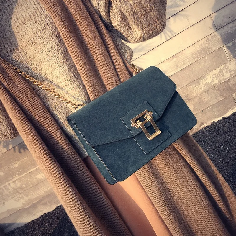 Сумка на плечо из нубука и кожи с металлической застежкой|bags ect|bag filebag towel |