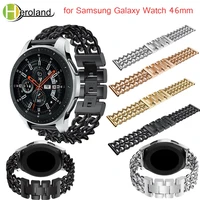 for samsung galaxy watch 46mm watchband luxury denim chain strap stainless steel smart watch band replacement metal strap black