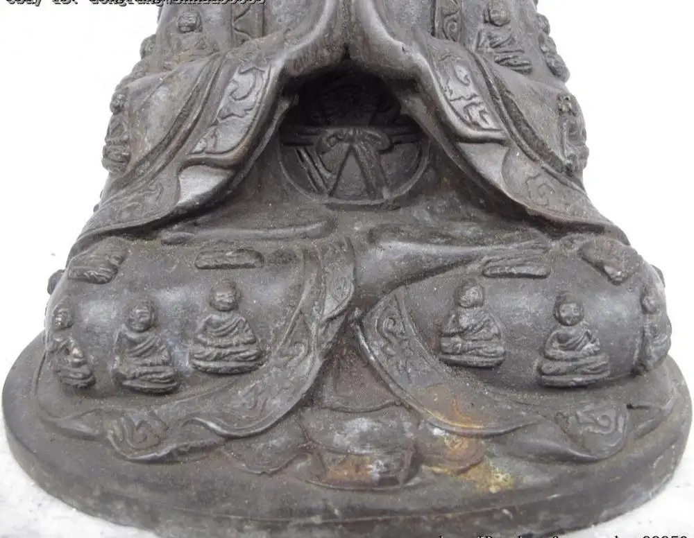 Tibet Buddhism Old Copper sakyamuni Shakyamuni Amitabha Tathagata Buddha Statue | Дом и сад