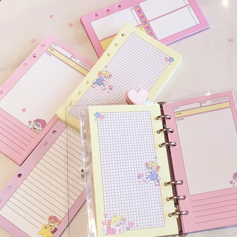 Корейский ins A6 Kawaii 6 отверстий планировщик наполнитель бумага s для Filofax офиса школы спираль тетрадь наполнитель бумага Биндер внутренние страницы