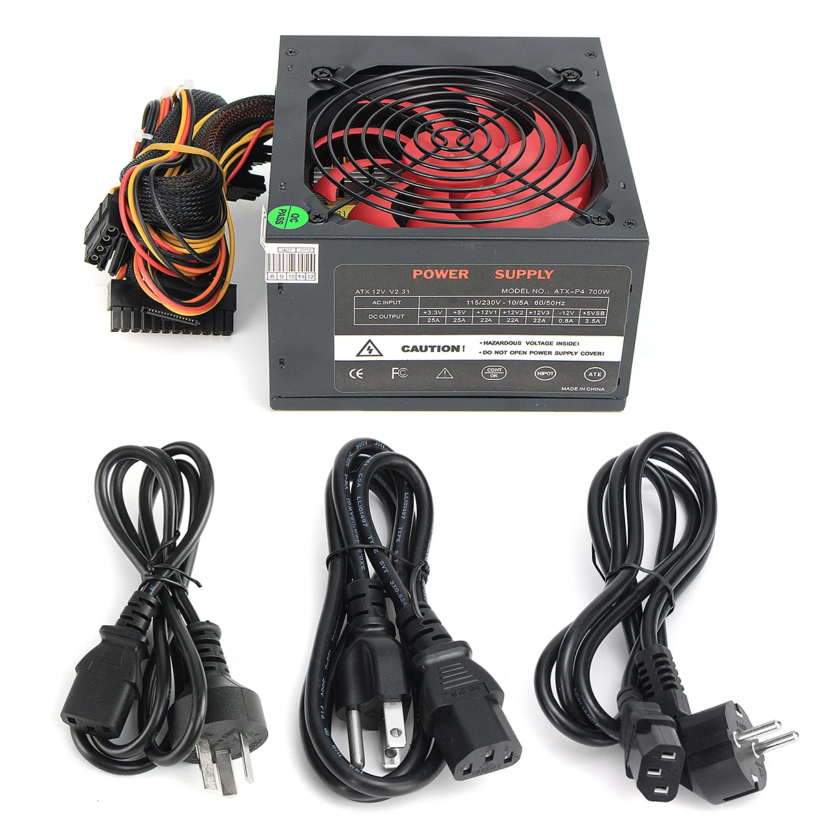 Блок питания для игрового ПК EU AU/US MAX 700 Вт PCI SATA ATX 12 В 24Pin /Molex /Sata 700Walt см вентилятор