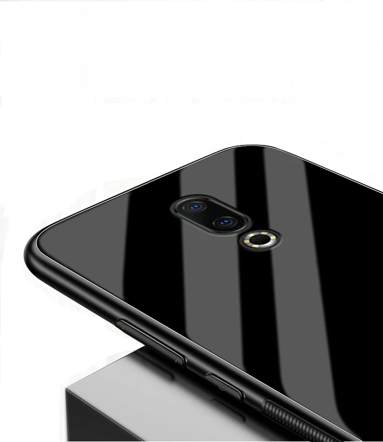 Глобальный чехол для Meizu 16th/16th плюс Стекло чехол премиум класса, мягкое Силиконовое Покрытие рамка+ Стекло черный чехол s аксессуар на Meizu 16 Ом Fundas