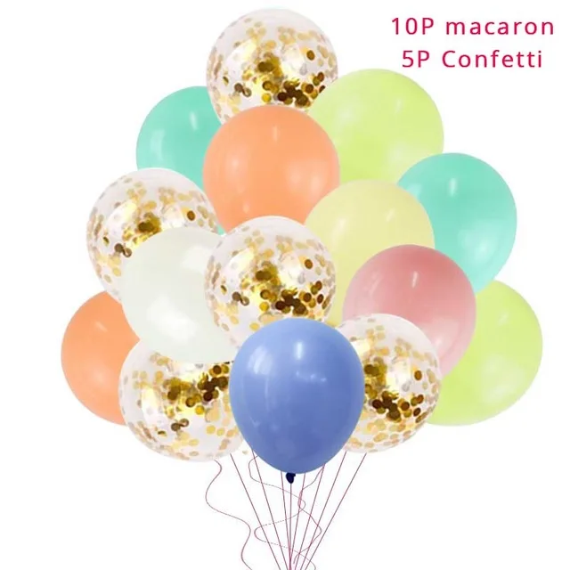 15pc balloon Вечерние одноразовые столовые приборы в виде единорога для 8 гостей скатерть с единорогом, салфетка для детского дня рождения - Цвет: 15pc balloon
