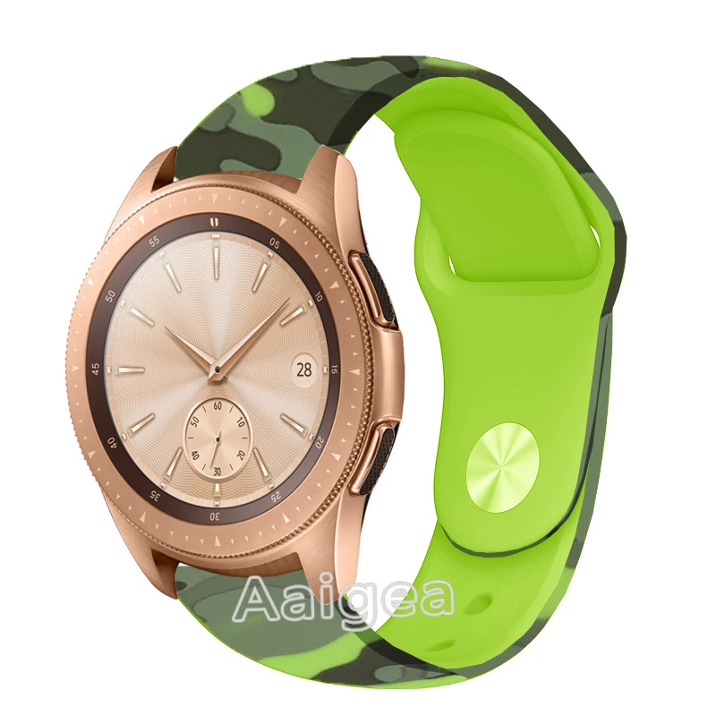 Light green Модный силиконовый ремешок для часов, ремешок для samsung Galaxy Watch, 42 мм, сменный мужской спортивный Камуфляжный ремешок на запястье, мужской женский браслет - Цвет ремешка: Light green