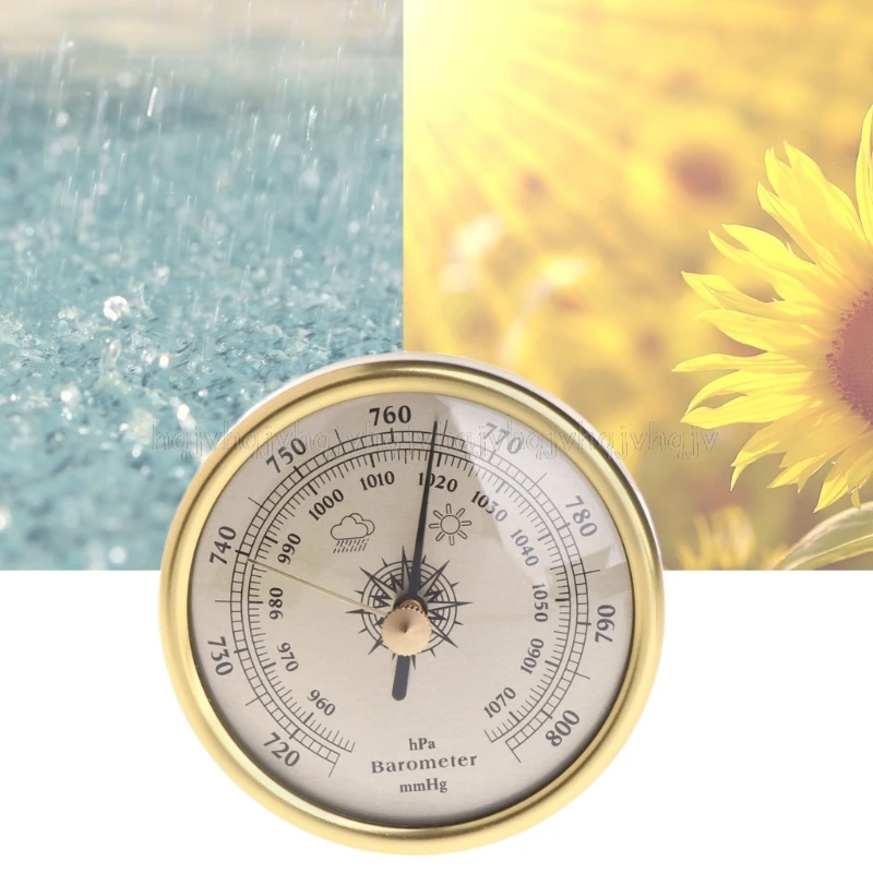 72 мм настенный барометр 1070hPa золотой цвет Круглый циферблат Air Weather Station JUL06 Прямая