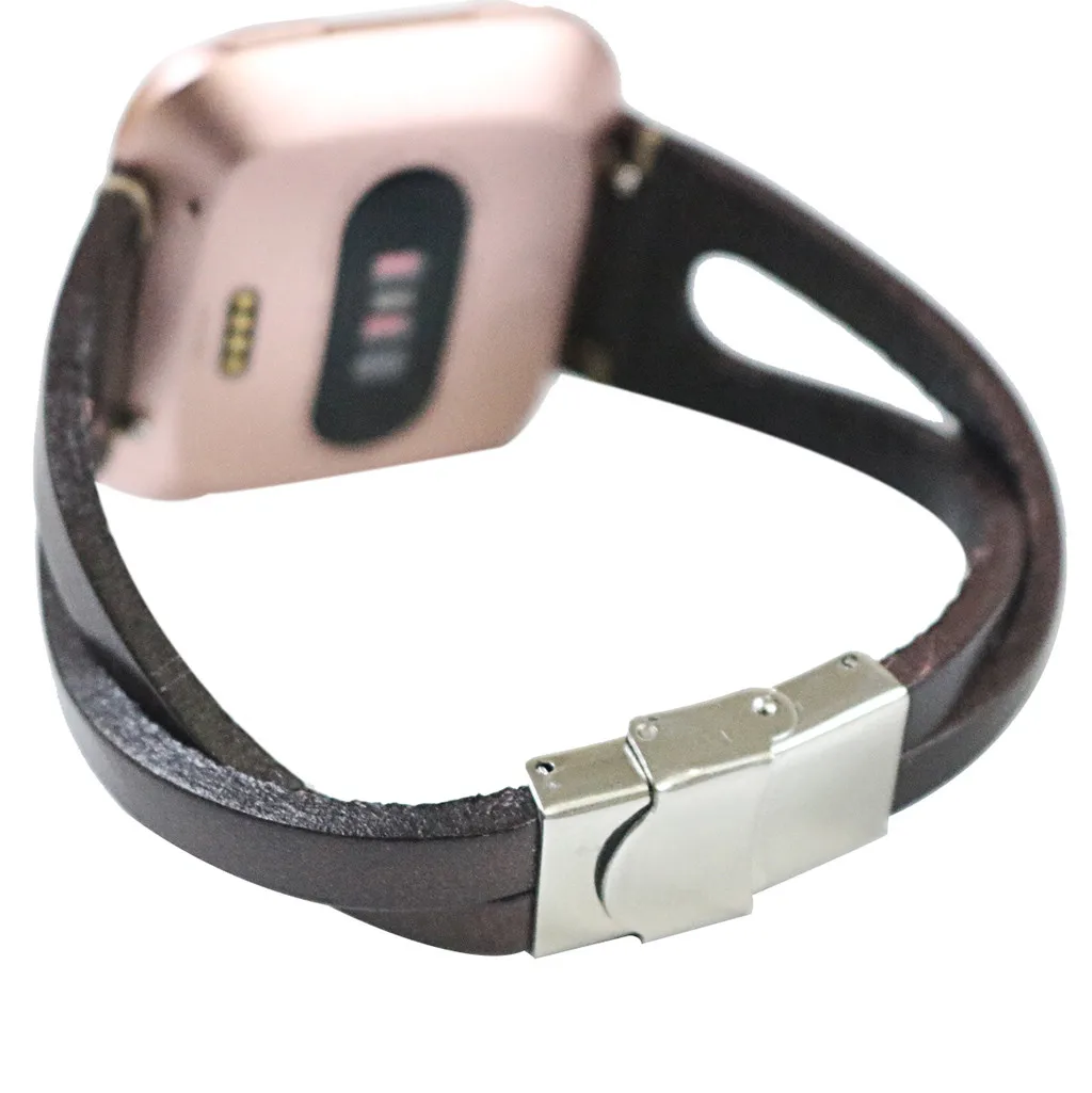Ouhaobin кожаный ремешок для Fitbit Versa/Versa Lite, сменный Браслет, Кожаный ремешок, браслет на запястье 601