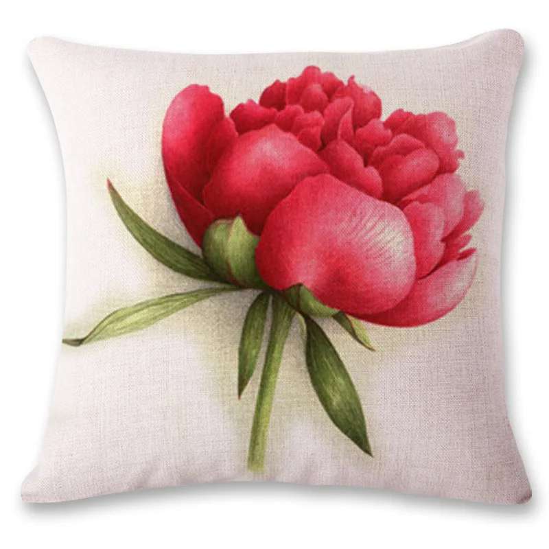 Роскошный красный цветок 3d подушка для кемпинга наволочка домашнего декора