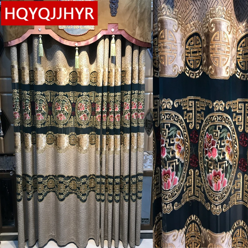 Китайский Топ вышивка ремесло роскошная вилла занавески s для гостиной с высоким качеством вуаль занавески для спальни окна