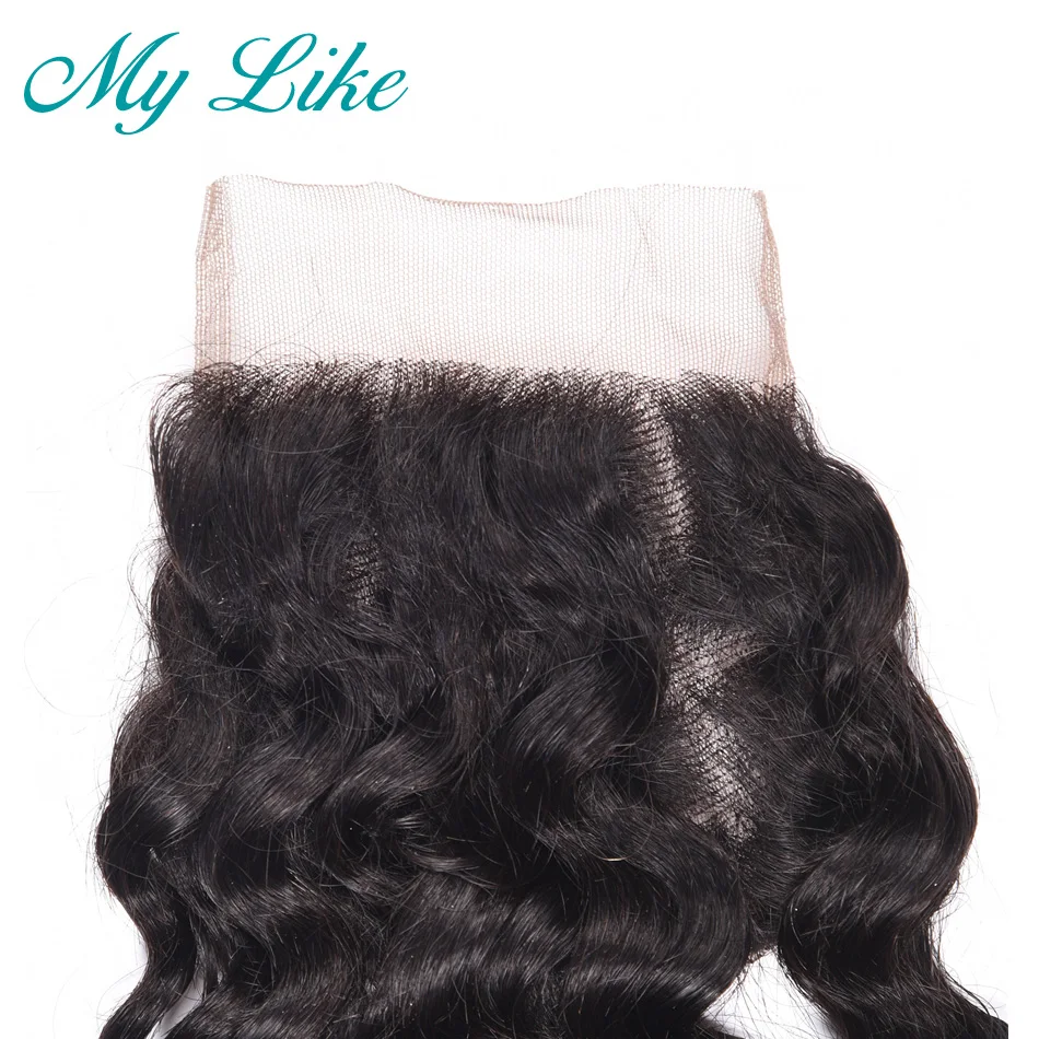 My Like глубокая волна пучки с закрытием индийские волосы плетение 3 пучка не Реми