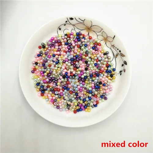 color1 3 мм 1010 шт Круглые ABS имитация жемчуга бусины для рукоделия подходят для ювелирных изделий ручной работы DIY ожерелье и браслеты аксессуары - Цвет: color1
