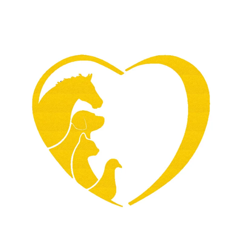 HotMeiNi Animal Lover Love Heart Car Sticker Horse Cat Dog Truck Door Laptop Kayak Vinyl Decal Protection Organization | Автомобили и