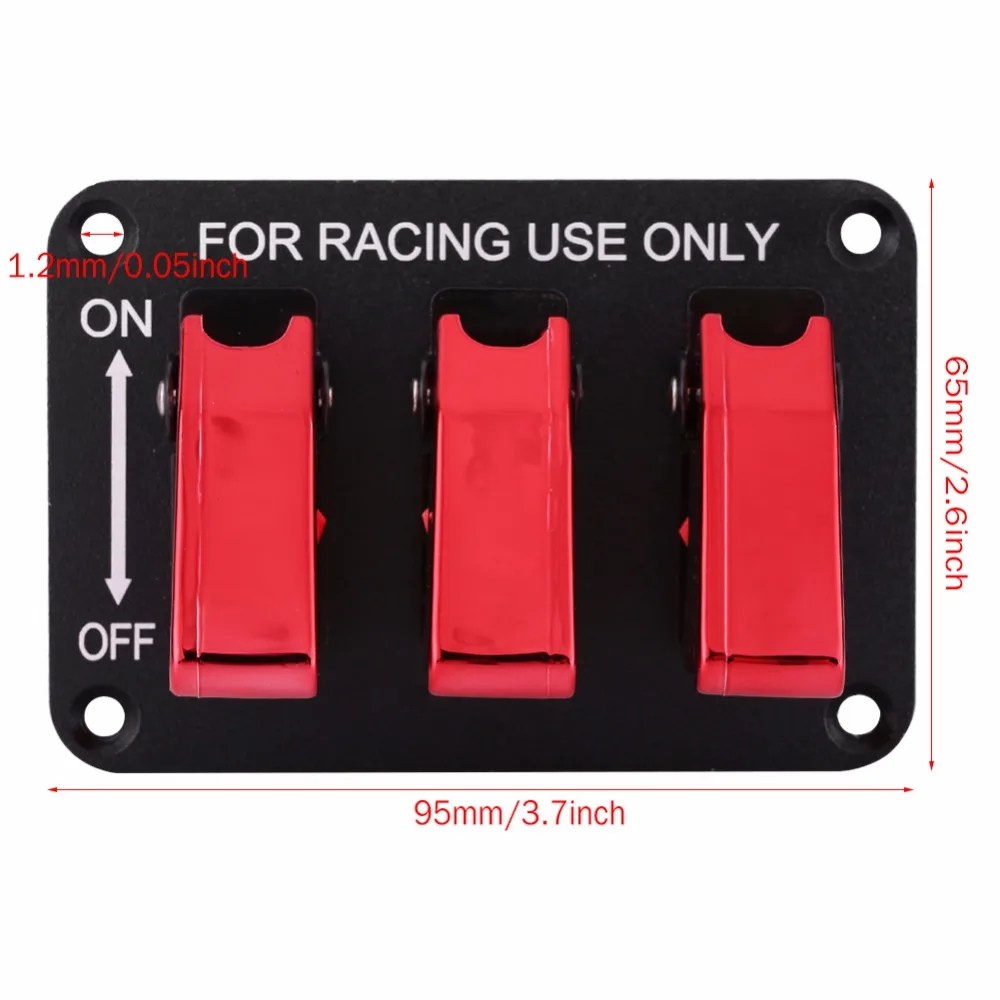 2017 New Switch Panel 1 Set 12V 3 Group Toggle for Racing Car Red | Автомобили и мотоциклы