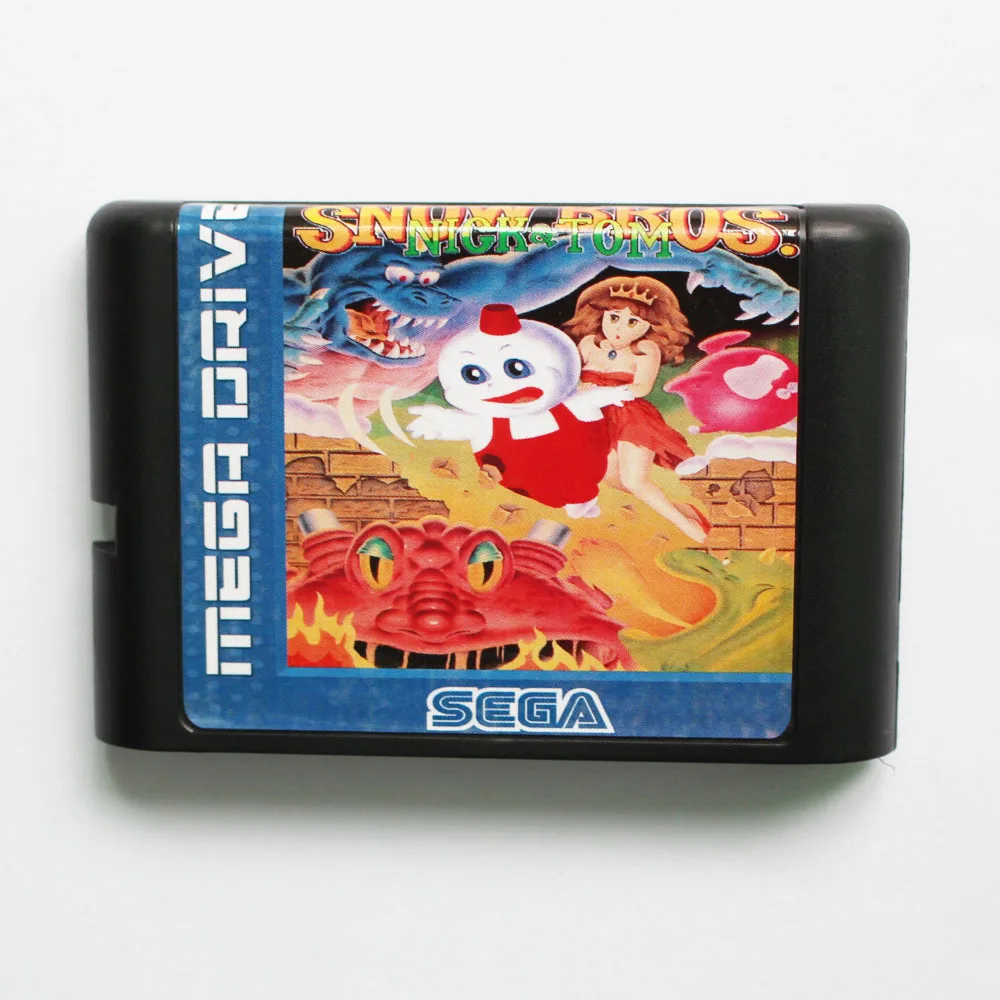Игровая карта Snow Bros Nick & Tom 16 bit MD для Sega Mega Drive Genesis|snow bros|16 bitmd game |