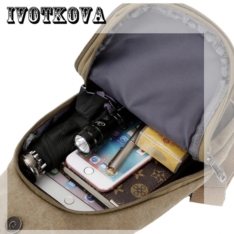 IVOTKOVA модная нагрудная сумка из парусины сумки через плечо мужские брендовые Маленькие Мужские сумки на плечо Повседневная мужская сумка