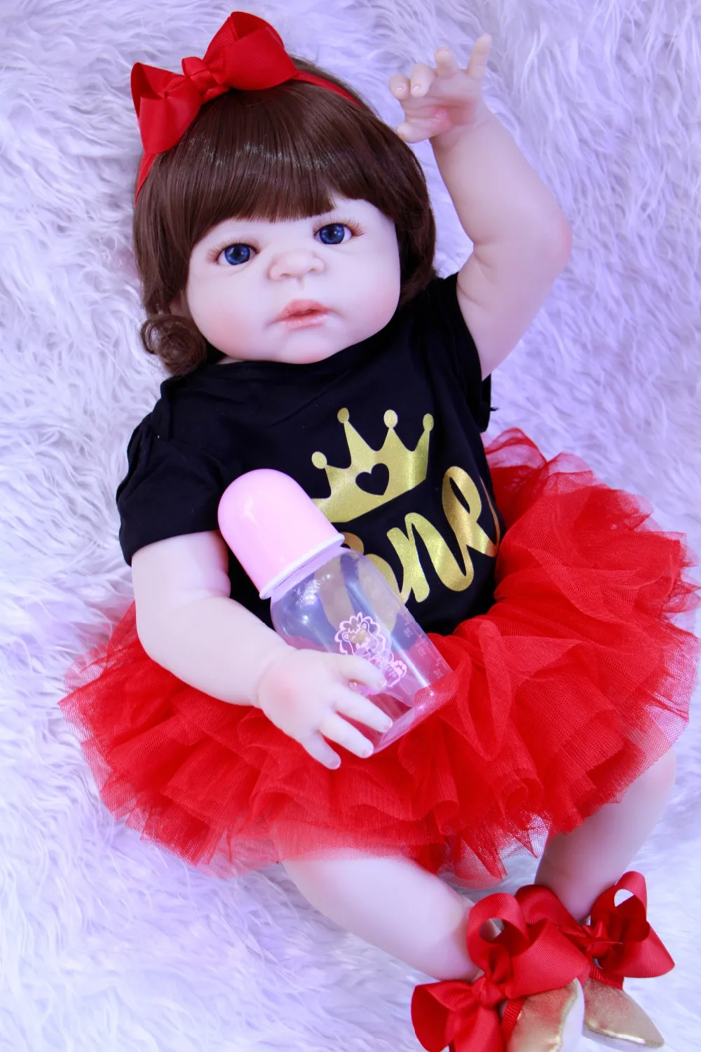 23 &quot57 см полный силиконовые возрождается для маленьких девочек куклы Bebe