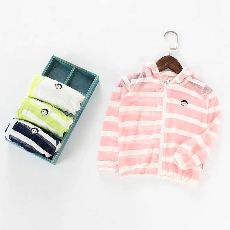 Boys and girls sunscreen clothing children's ultra-thin summer skin baby air conditioning shirt embroidered zipper | Детская одежда