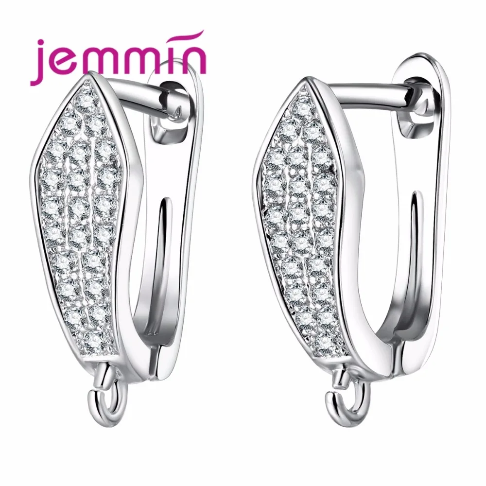 Женские серьги кольца из серебра 925 пробы с фианитом|hoop earrings|earrings forearrings for women |