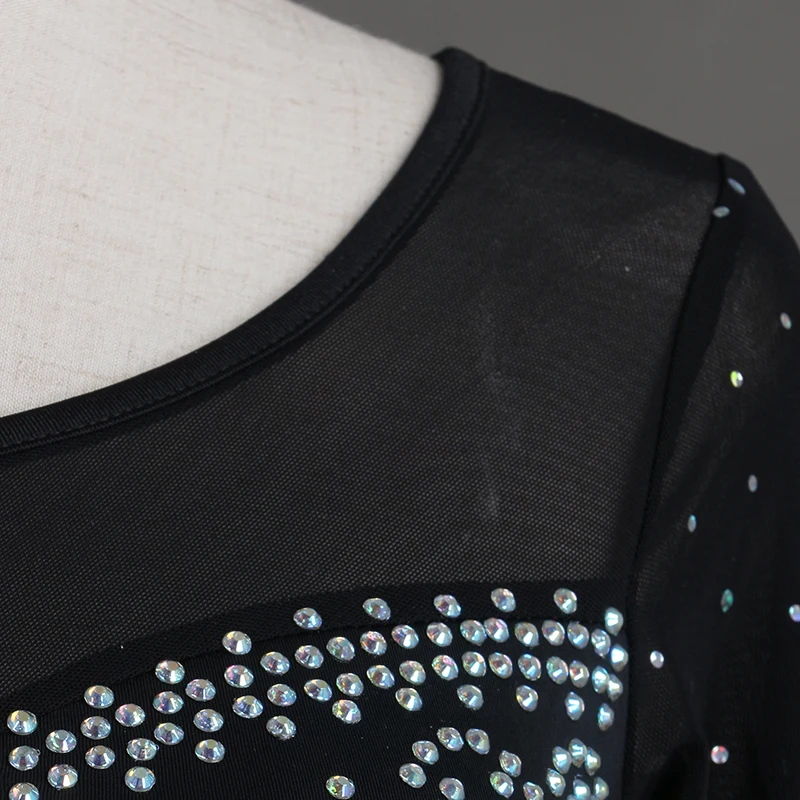 Женская Блестящая юбка Стразы для латиноамериканских танцев профессиональное