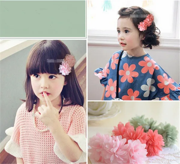 Резинки для волос шифоновые с цветами 2 шт./лот | Аксессуары одежды