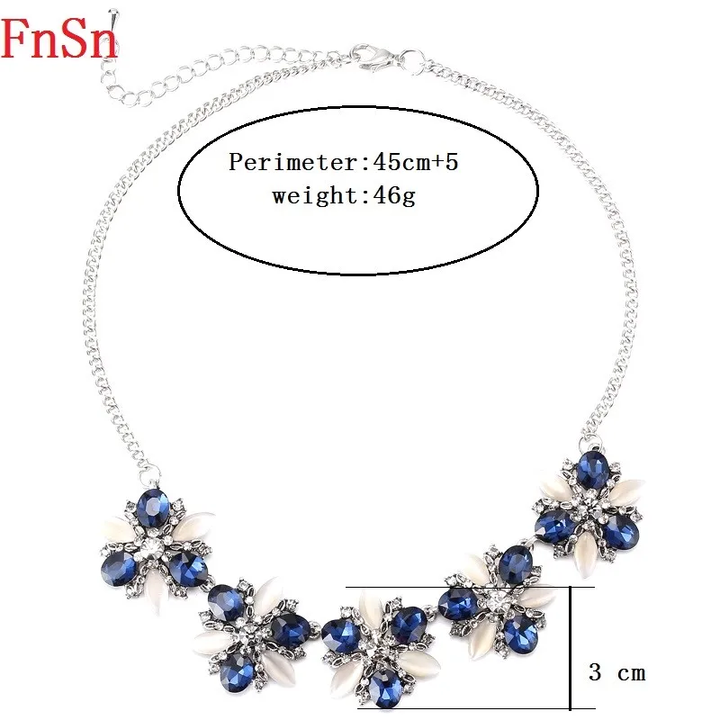 FnSn новинка 2017 Лидер продаж летнее ожерелье с хрустальными цветами трендовый