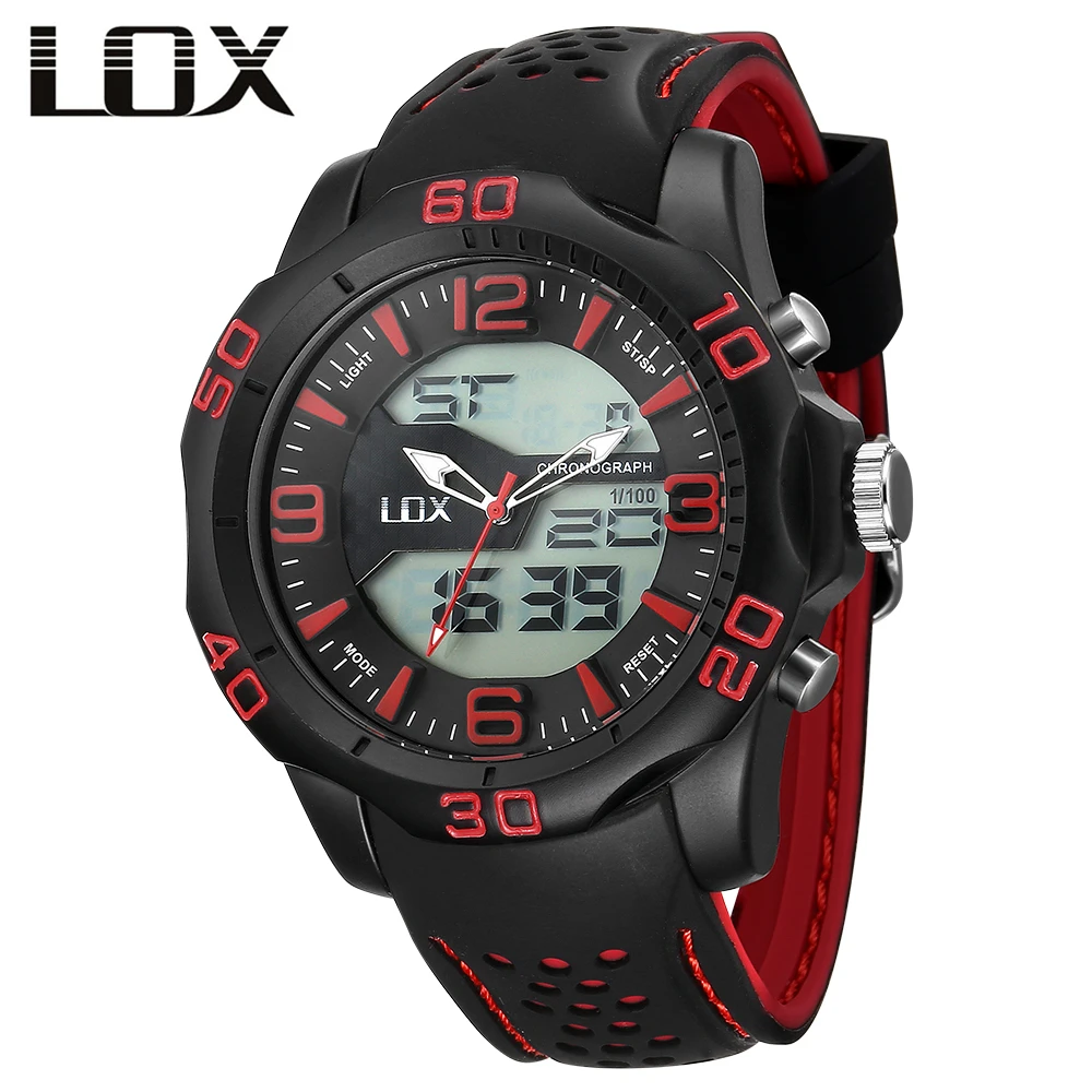 Часы наручные LOX Мужские Аналоговые Цифровые спортивные многофункциональные