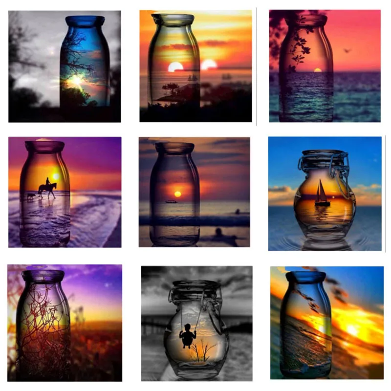 Полноразмерная картина YUMEART из кристаллов алмазная живопись в виде бутылки