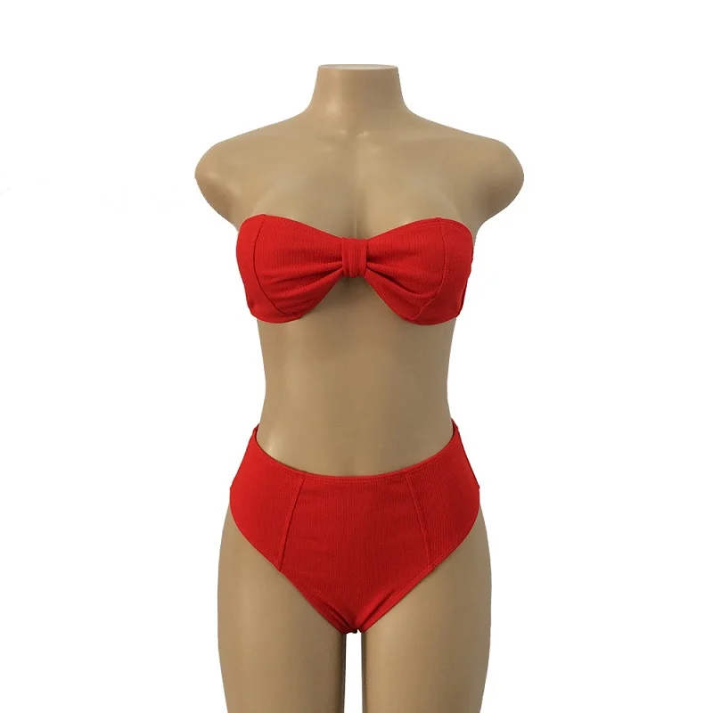 Женский купальник-бикини с открытой спиной летний пляжный купальник из двух