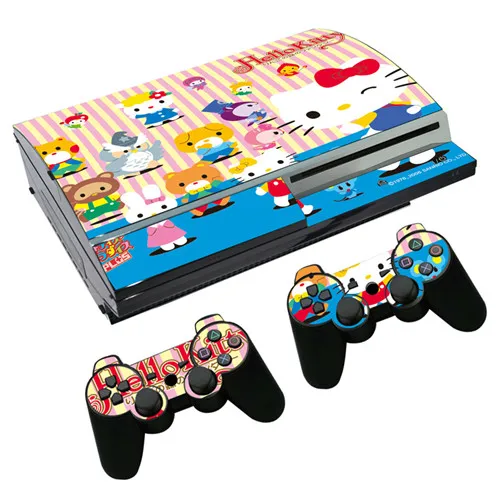 0253 Hello kitty наклейка для PS3 Fat playstation 3 консоль и контроллеры для PS3 Skins Наклейка виниловая пленка - Цвет: 0253