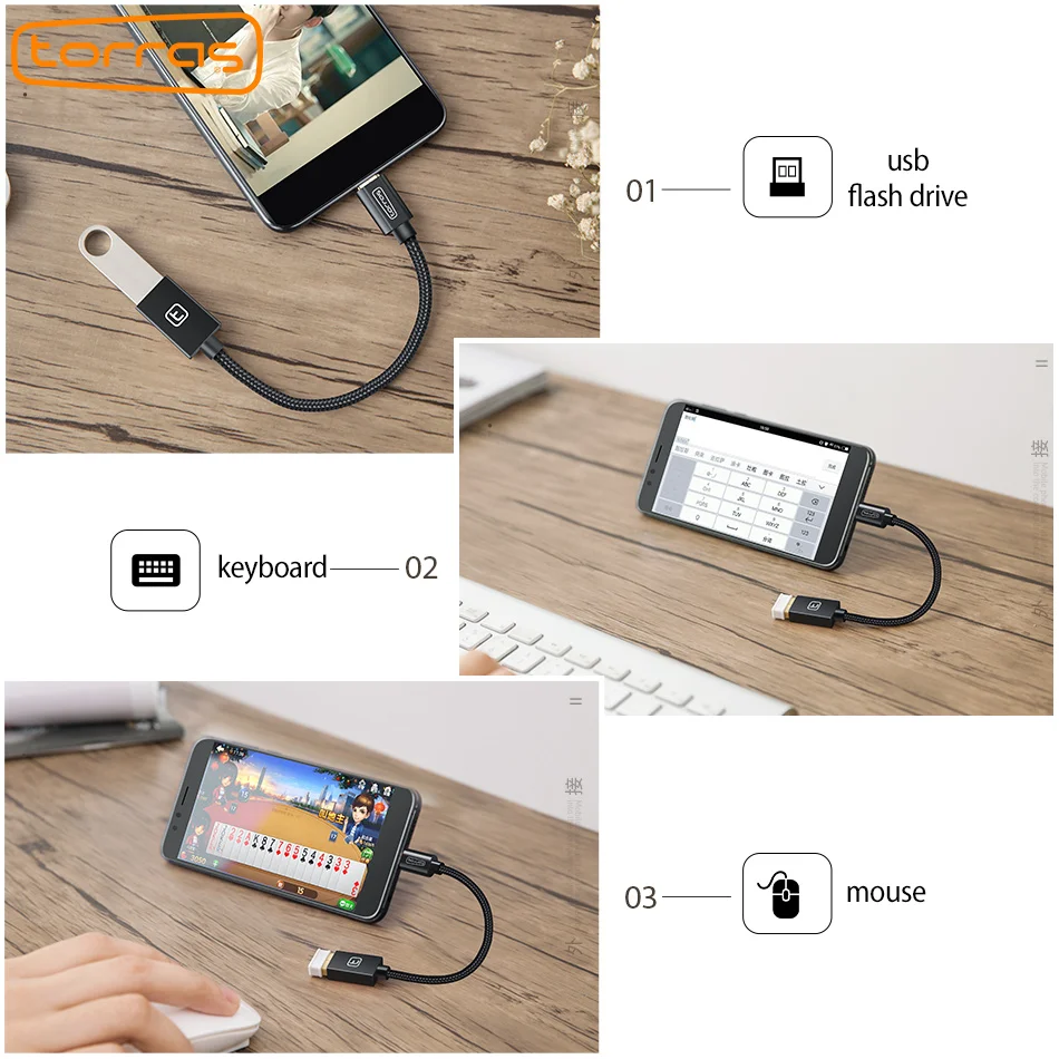 TORRAS type C OTG Usb адаптер c кабель для Xiaomi 5 Nexus 5x 6p зарядное устройство передачи данных