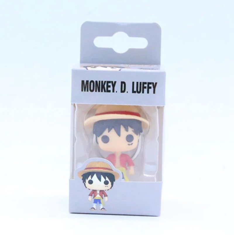 Аниме one piece Trafalgar Law Monkey D Luffy милый брелок для ключей Kwaii виниловые фигурки Коллекция Модель игрушки - Цвет: Luffy with box