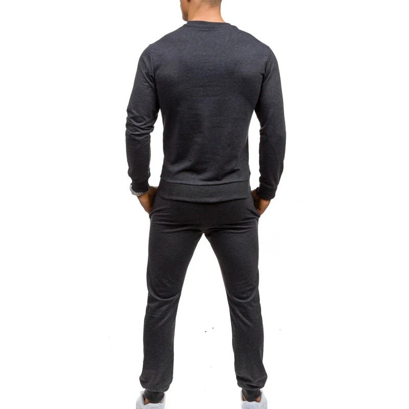 Мужской спортивный костюм ZOGAA повседневный из двух предметов пуловер и штаны с