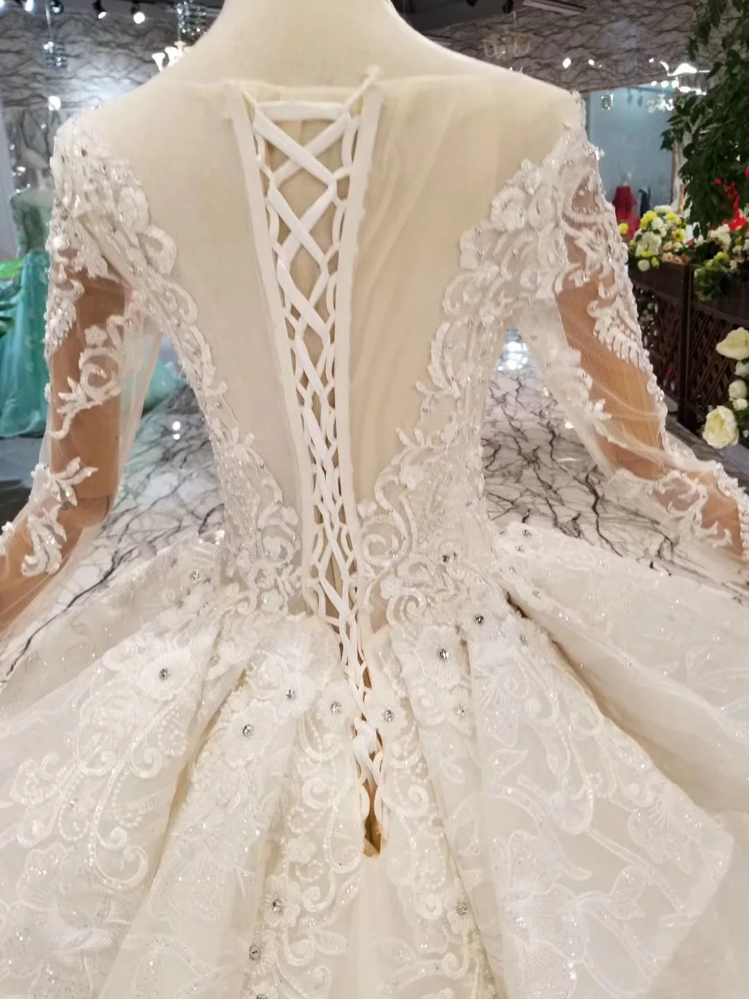 Ryanth Robe De Mariee 2019 новое бальное платье с длинным рукавом и круглым вырезом
