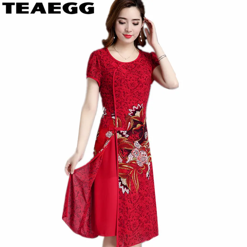 TEAEGG красные женские платья больших размеров Vestido Mujer Verano 2020 тонкий халат