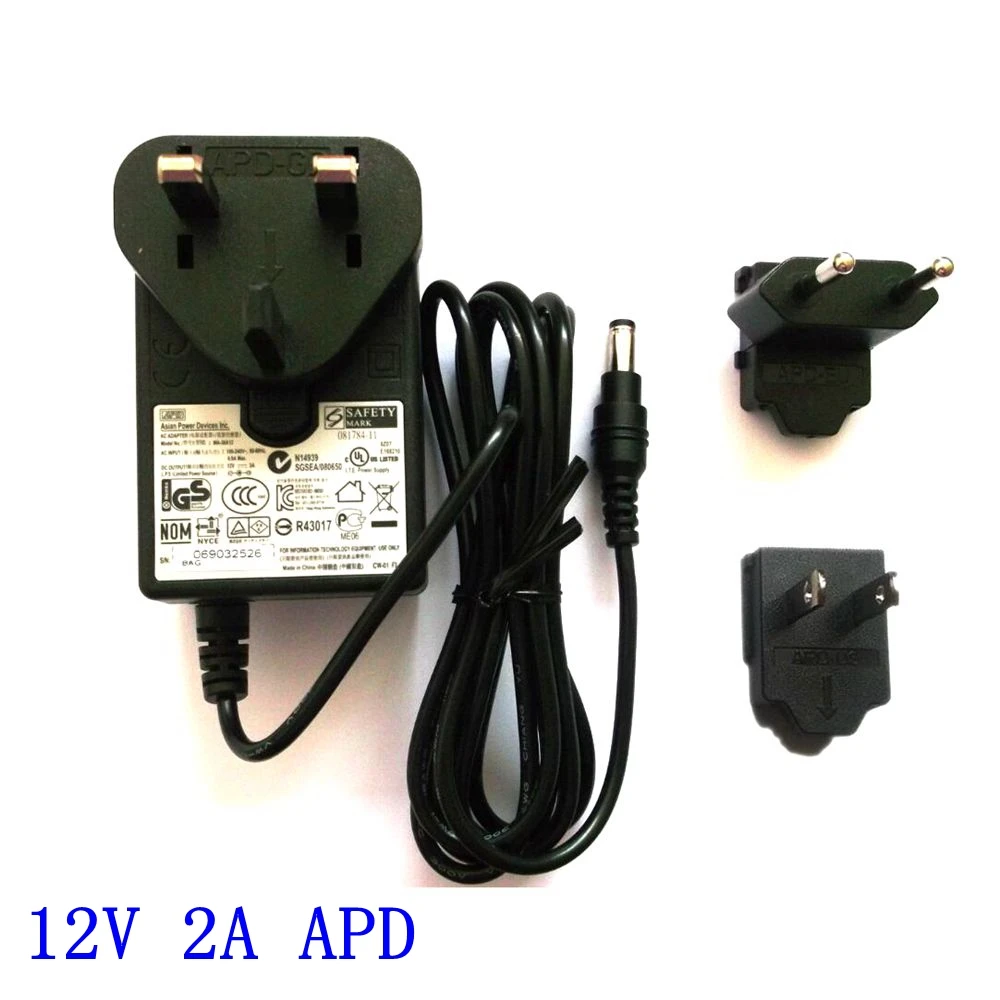 Азиатский APD 12V2A адаптер питания WA 24E12 жесткий диск монитор Блок США ЕС