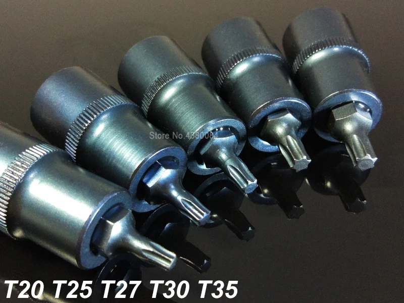 11Sizes TORX Screwdriver Bits 1/2" Socket Adapter Motor/Car 6 Point Spline Screw Driver Bits 55mm Power Hand Tools T20-T70(mm