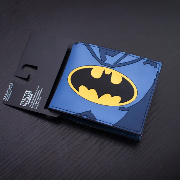 Batman 1 Мужские кошельки в стиле комиксы dc, marvel, кожаный кошелек в стиле аниме "месть", сумка из пу пвх 4,5 дюймов, водонепроницаемый модный повседневный короткий кошелек - Цвет: Batman 1