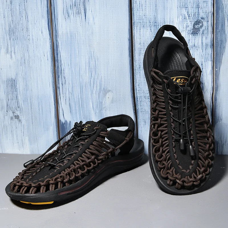 New Casual Men Soft Sandals Comfortable Men Summer Lycra Sandals Men Roman Summer Outside Home Beach Sandals Big Size DA0234
