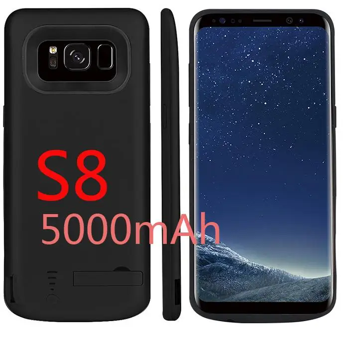 Чехол для аккумулятора 5000 мАч/6500 мАч для samsung Galaxy S8 Plus, чехол для зарядного устройства, внешний аккумулятор, внешний аккумулятор для samsung S8 S 8 Plus - Цвет: S8 Black