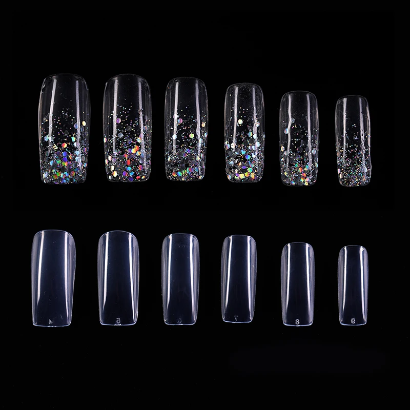 50 шт./пакет роспись ногтей советы прозрачный гроб форма полное покрытие