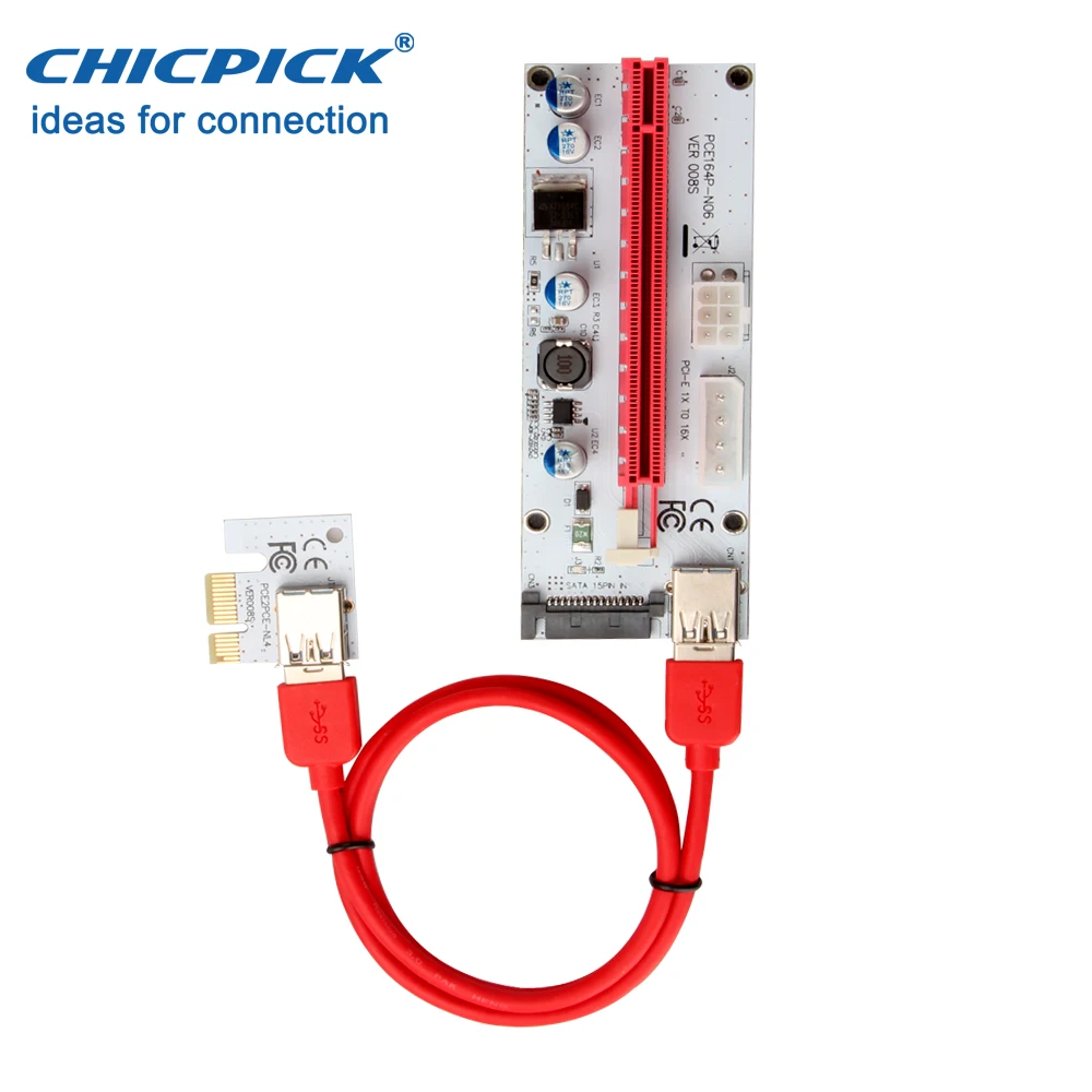 Chicpick USB 3 0 PCIe Экспресс 1x к 16x стояк в 1 VER008S Sata графическая карта Extender кабель-адаптер