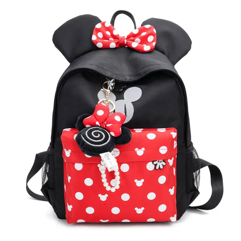 Minnie-A Disney, детские рюкзаки с Микки и Минни Маус, детские школьные сумки для мальчиков и девочек, милый рюкзак, полиэстеровый рюкзак для детского сада, Мультяшные сумки - Цвет: Minnie-A