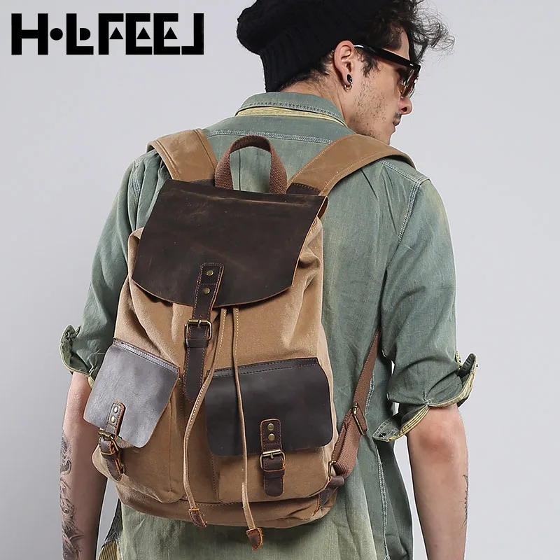 2019 Бесплатная доставка мужские модные холщовые рюкзаки дорожные сумки школьный