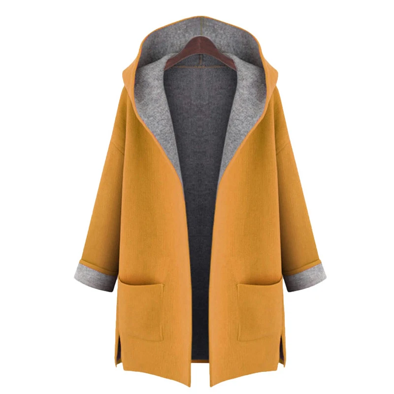 Модные милые размера плюс 6XL осенне-зимняя куртка Женский Кардиган Куртка-бомбер женская куртка шляпа пальто Верхняя одежда Manteau Femme Hiver