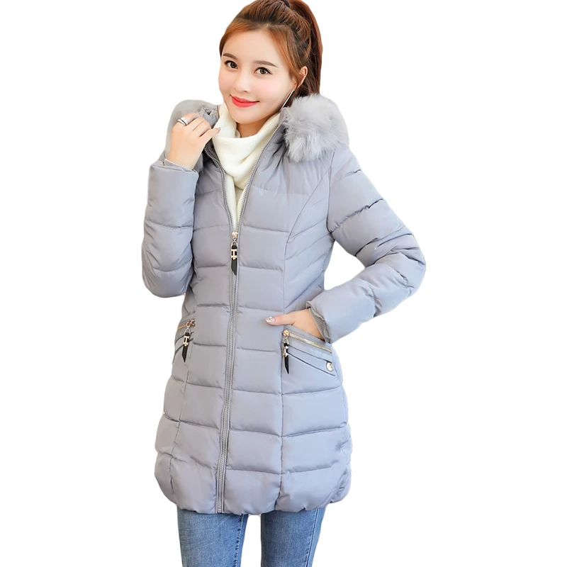 Длинное теплое зимнее пальто 5XL 6XL Женская куртка 2019 стандартная серая с