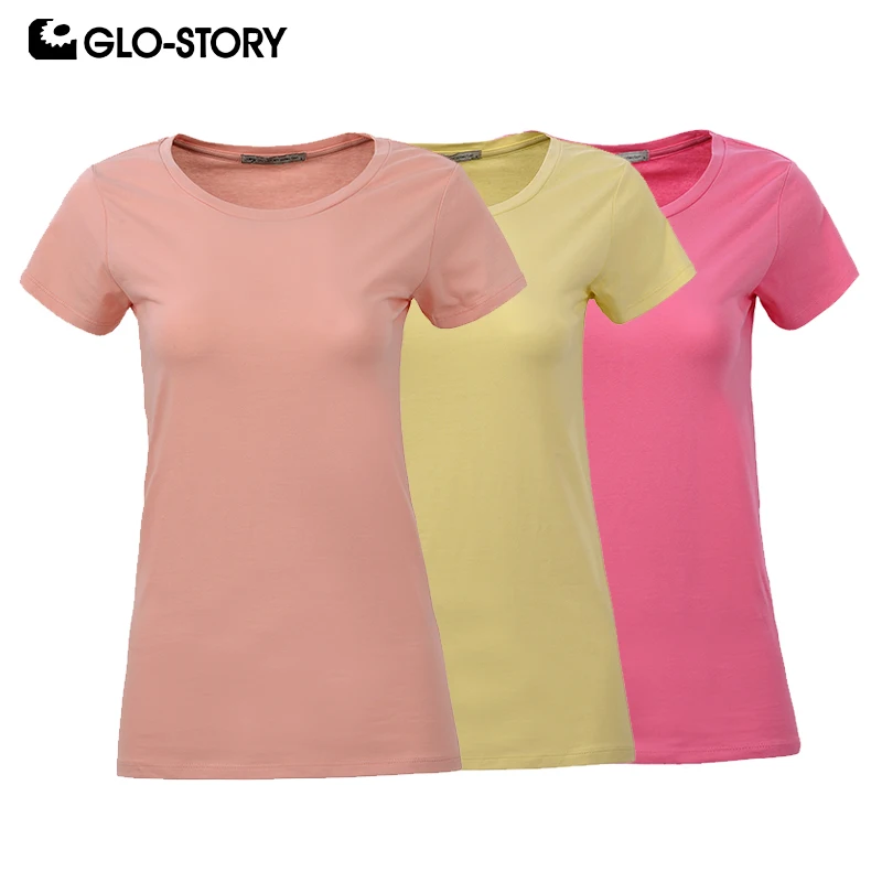 Женская футболка с коротким рукавом легкая Повседневная 3 шт. в комплекте GLO