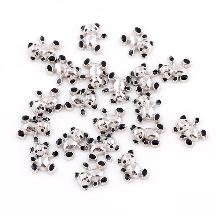 F449 посеребренный сплав металлическая игрушка медведь плавающий медальон