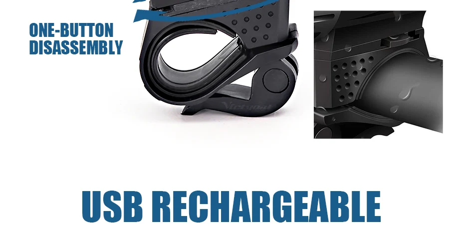 Светильник для велосипеда victgoal, Перезаряжаемый USB, вспышка, светильник для велосипеда, головной светильник, задний светильник, набор для горного велосипеда, светодиодный фонарь для переднего велосипеда