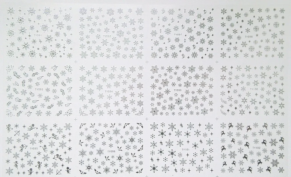 24 шт Золотые Серебряные Снежинки Дизайн 3D дизайн ногтей рождественские наклейки