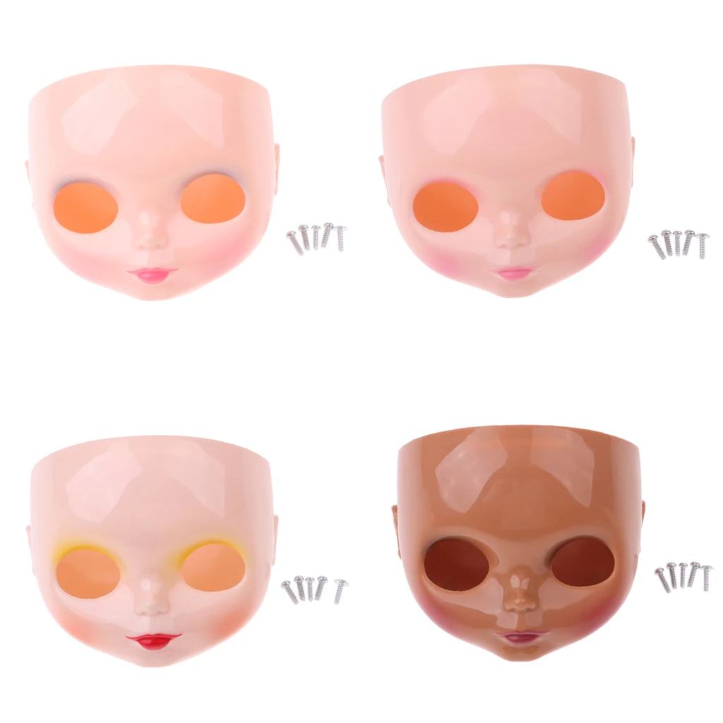 

Doll Makeup Faceplate Backplate Head Screws Set DIY Custom for 12inch RBL Neo Blythe Azone Licca Doll Changing Face Shell