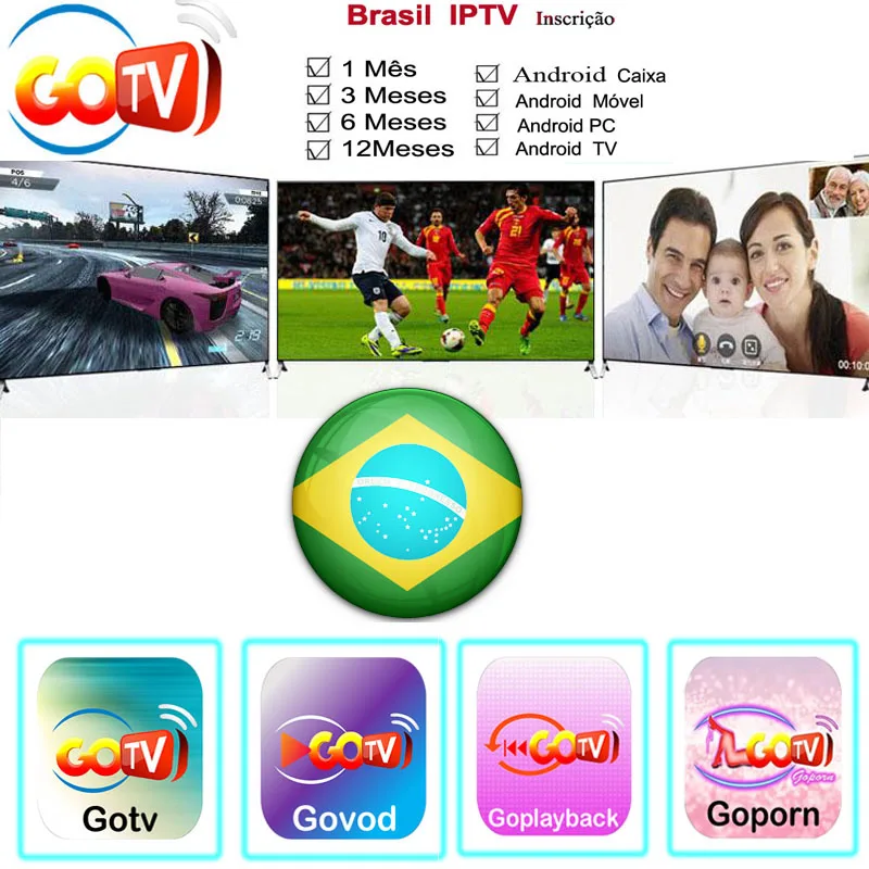 1 месяц Бразилия apk IP tv для любого android box android mobile и android tv с live+ vod+ воспроизведение